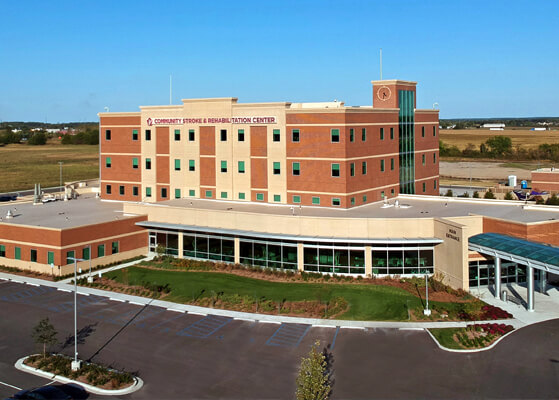 Exterior view of Crown Point Community Stroke and Rehabilitation Center